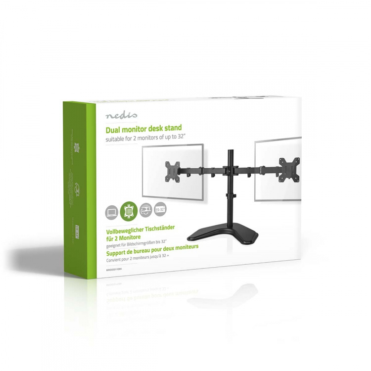 Nedis Desk Monitor Mount | 2 Screens | 15 - 32 