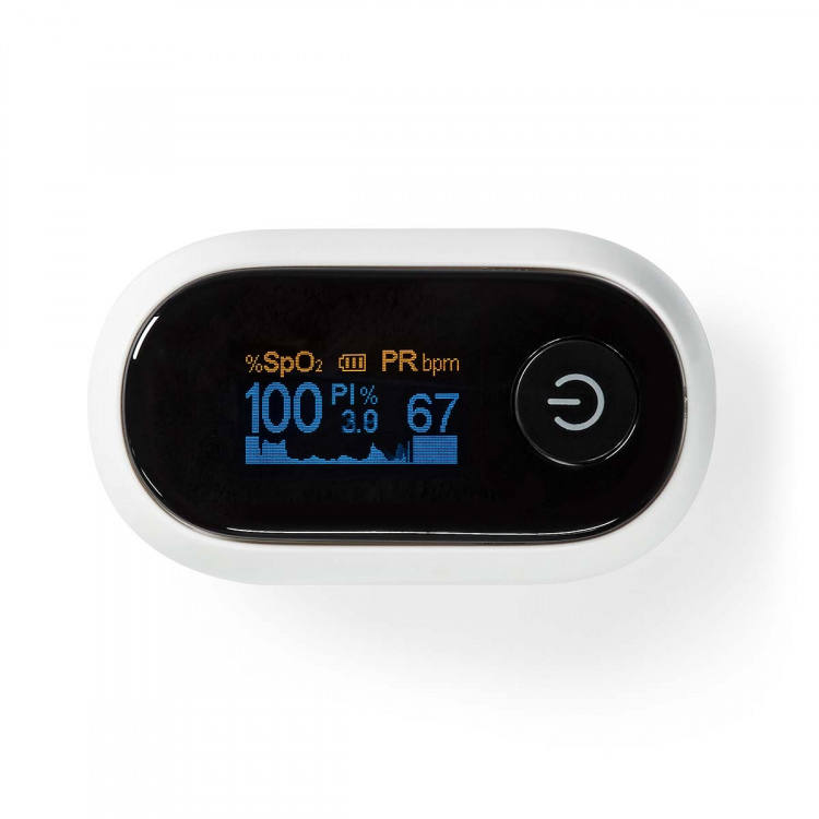 Nedis Pulse Oximeter | Bluetooth | OLED Display | White Nedis Pulse Oximeter | Bluetooth | OLED Display | White