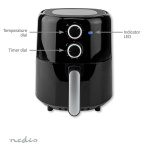 Nedis Hot Air Fryer | 3 l | Timer: 30 min | Analog | Black