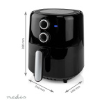 Nedis Hot Air Fryer | 3 l | Timer: 30 min | Analog | Black