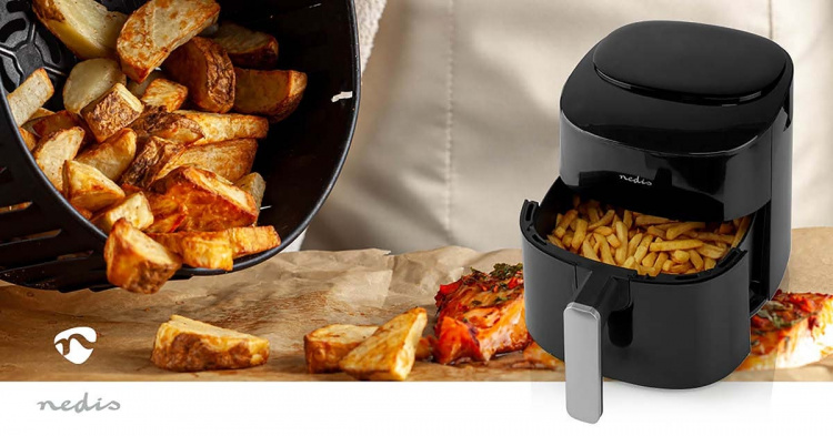 Nedis Hot Air Fryer | 4,2 l | Timer: 240 min | Number of preset programs: 8 | Digital | Black