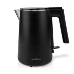 Nedis Electric Kettle | 1.0 l | Plastic | Black | Rotatable 360 degrees | Concealed heating element | Strix® controller | Boil-dry protection