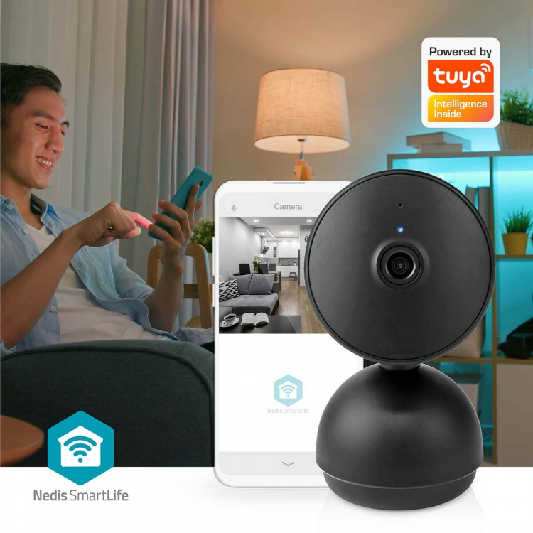 Nedis SmartLife Indoor Camera | Full HD 1080p | Pan tilt | Cloud Storage (optional) / microSD (not included) / Onvif | With motion sensor | Night vision | Black Nedis SmartLife Indoor Camera | Full HD 1080p | Pan tilt | Cloud Storage (optional) / microSD (not included) / Onvif | With motion sensor | Night vision | Black
