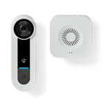 Nedis SmartLife Video Doorbell | Wi-Fi | Mains Powered | 1536x1536 | Cloud Storage (optional) / microSD (not included) / Onvif | IP65 | With motion sensor | White