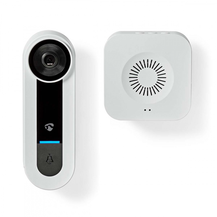 Nedis SmartLife Video Doorbell | Wi-Fi | Mains Powered | 1536x1536 | Cloud Storage (optional) / microSD (not included) / Onvif | IP65 | With motion sensor | White