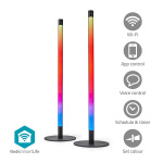 Nedis SmartLife Mood Light | Wi-Fi | Tube | 600 lm | RGBIC / Warm to Cool White | 2700 - 6500 K | 36 W | Metal | 2 pcs
