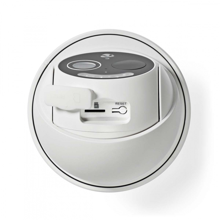 Nedis SmartLife Outdoor Camera | Full HD 1080p | Pan tilt | IP65 | Max. battery life: 5 Months | Cloud Storage (optional) / microSD (not included) | 5 V DC | With motion sensor | Night vision | White Nedis SmartLife Outdoor Camera | Full HD 1080p | Pan tilt | IP65 | Max. battery life: 5 Months | Cloud Storage (optional) / microSD (not included) | 5 V DC | With motion sensor | Night vision | White