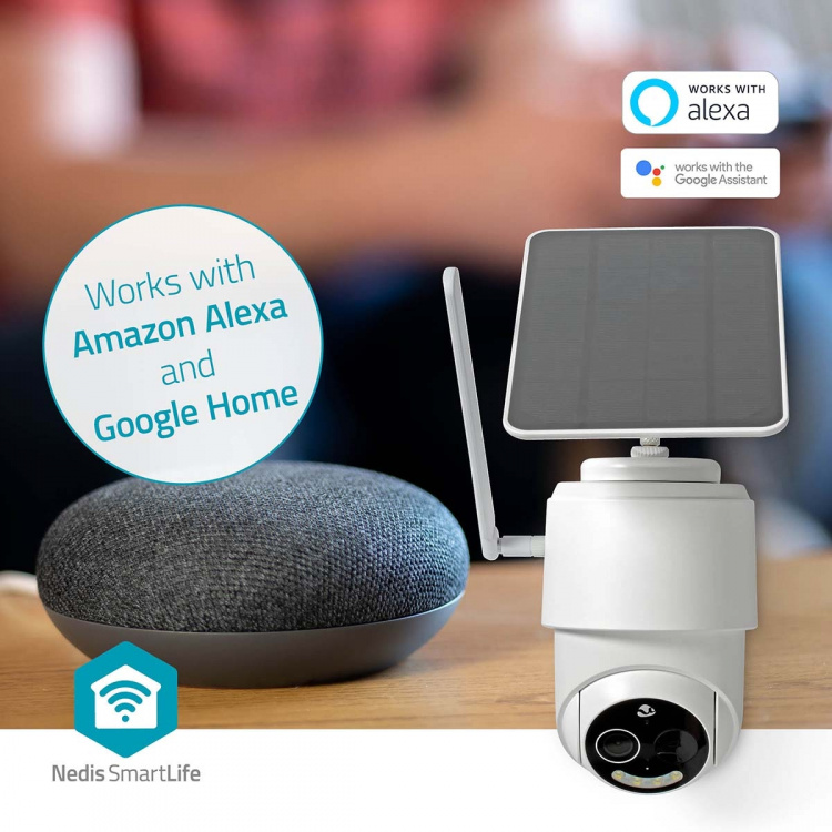 Nedis SmartLife Outdoor Camera | Full HD 1080p | Pan tilt | IP65 | Cloud Storage (optional) / microSD (not included) | 5 V DC | With motion sensor | Night vision | White Nedis SmartLife Outdoor Camera | Full HD 1080p | Pan tilt | IP65 | Cloud Storage (optional) / microSD (not included) | 5 V DC | With motion sensor | Night vision | White