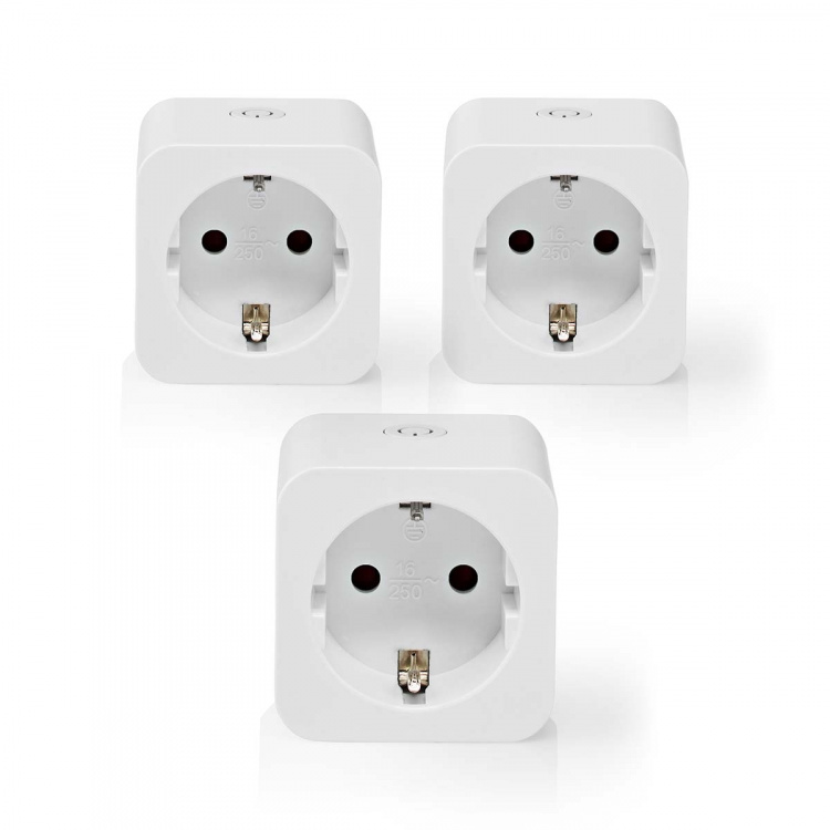 Nedis SmartLife Smart Plug | IP21 | Power meter | 3680 W | Type F (CEE 7/7) | 0 - 55 °C | Android™ / IOS | White | 3 pcs