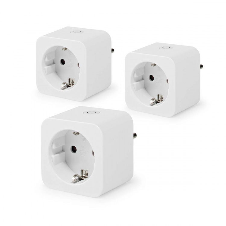 Nedis SmartLife Smart Plug | IP21 | Power meter | 3680 W | Type F (CEE 7/7) | 0 - 55 °C | Android™ / IOS | White | 3 pcs