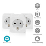 Nedis SmartLife Smart Plug | IP21 | Power meter | 3680 W | Type F (CEE 7/7) | 0 - 55 °C | Android™ / IOS | White | 3 pcs