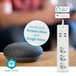Nedis SmartLife Power Strip | 3x Plug with earth contact (CEE 7/3) / 4x USB | 16 A | 3680 W | 1.80 m | -10 - 40 °C | Android™ / IOS | White Nedis SmartLife Power Strip | 3x Plug with earth contact (CEE 7/3) / 4x USB | 16 A | 3680 W | 1.80 m | -10 - 40 °C | Android™ / IOS | White
