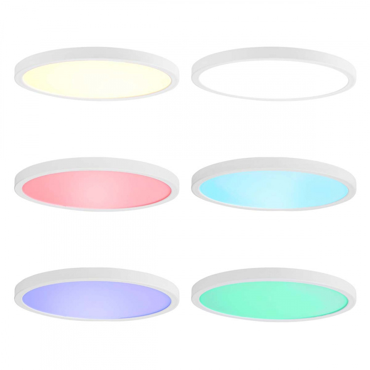 Nedis SmartLife Ceiling Light | RGB / Warm to Cool White | Round | Diameter: 290 mm | 1800 lm | 2700 - 6500 K | IP20 | Energy class: F | Android™ / IOS