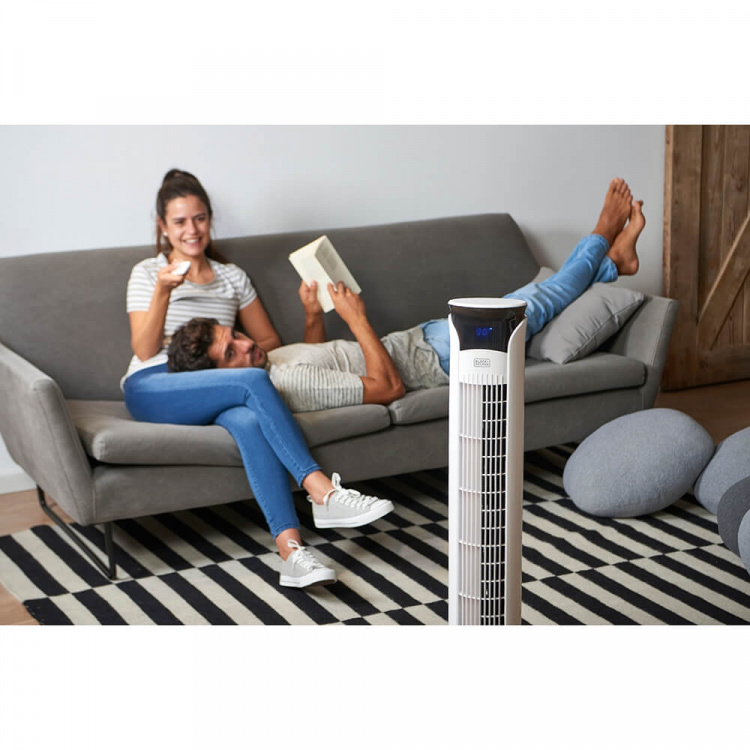 BLACK+DECKER Tower Fan White 102cm