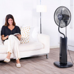 BLACK+DECKER Floor Fan With Cooling Mist Black