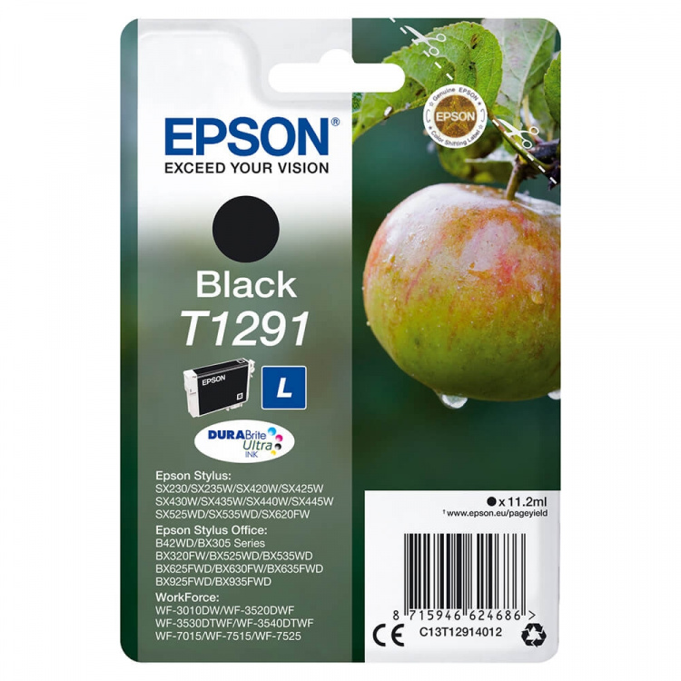 EPSON Ink C13T12914012 T1291 Black, Apple