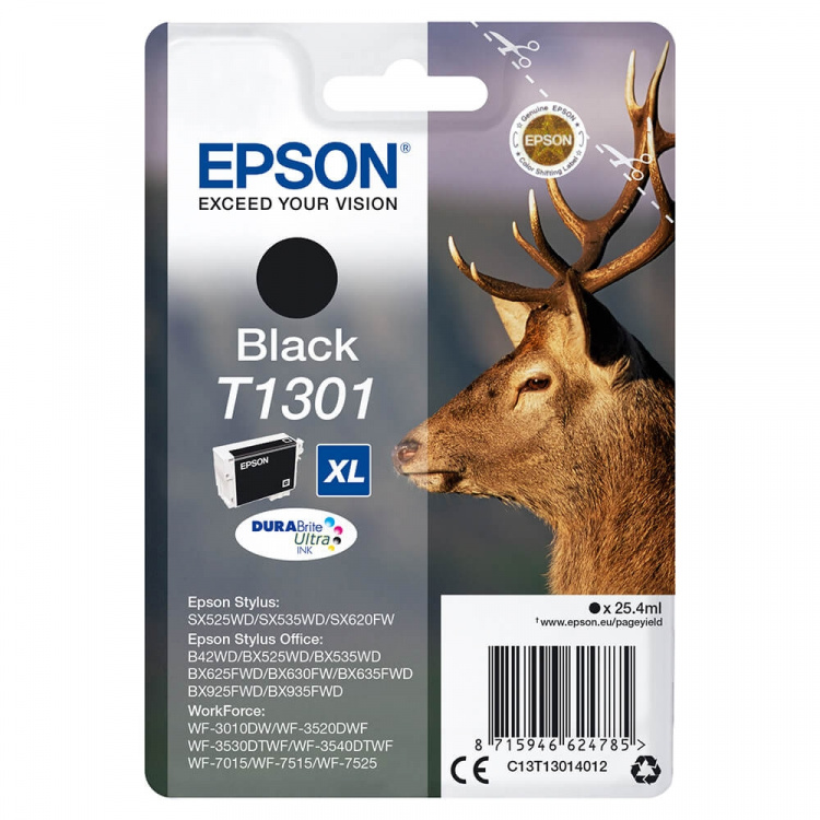 EPSON Ink C13T13014012 T1301 Black, Stag
