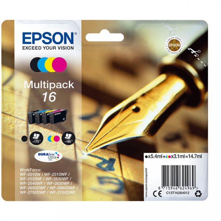 EPSON Ink C13T16264012 16 Multipack, Pen and Crossword