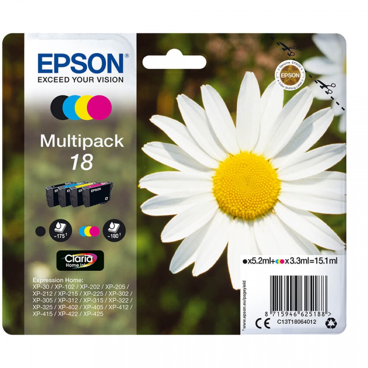 EPSON Ink C13T18064012 18 Multipack, Daisy EPSON Ink C13T18064012 18 Multipack, Daisy