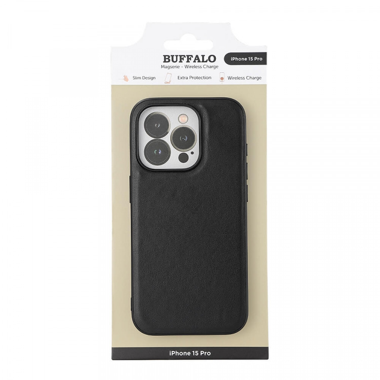 Buffalo Phone Case PU MagSeries Black - iPhone 15 Pro Buffalo Phone Case PU MagSeries Black - iPhone 15 Pro