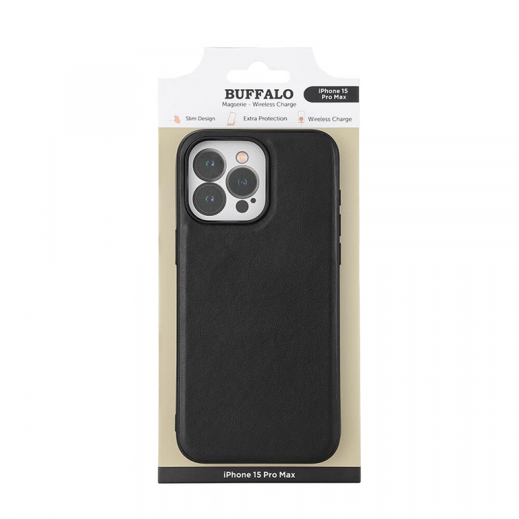 Buffalo Phone Case PU MagSeries Black - iPhone 15 Pro Max Buffalo Phone Case PU MagSeries Black - iPhone 15 Pro Max
