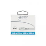 Gear Round Charging Cable MicroUSB to USB-A 0.3m White Gear Round Charging Cable MicroUSB to USB-A 0.3m White