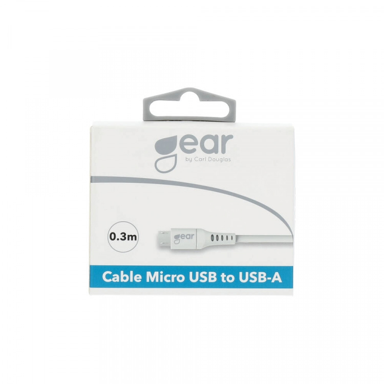 Gear Round Charging Cable MicroUSB to USB-A 0.3m White Gear Round Charging Cable MicroUSB to USB-A 0.3m White