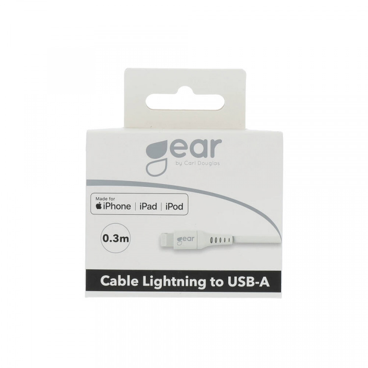Gear Round Charging cable Lightning to USB-A 0.3m White MFI Gear Round Charging cable Lightning to USB-A 0.3m White MFI