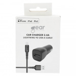 Gear Charger 12-24V 1xUSB 2,4A Black Lightning cable 1m MFI C89
