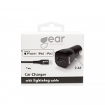 Gear Charger 12-24V 1xUSB 2,4A Black Lightning cable 1m MFI C89