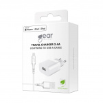Gear Charger 220V 1xUSB 2,4A White Lightning cable 1m MFI C89 Gear Charger 220V 1xUSB 2,4A White Lightning cable 1m MFI C89