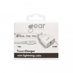 Gear Charger 220V 1xUSB 2,4A White Lightning cable 1m MFI C89 Gear Charger 220V 1xUSB 2,4A White Lightning cable 1m MFI C89