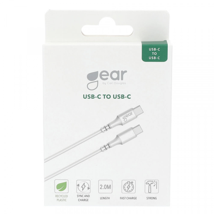 Gear Charging cable USB-C to USB-C 2.0 2m Cable White