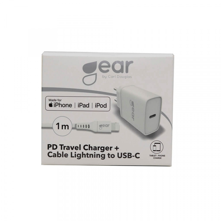 Gear Charger 220V 1xUSB-C PD 20W Cable Lightning for USB-C MFI C94 Gear Charger 220V 1xUSB-C PD 20W Cable Lightning for USB-C MFI C94