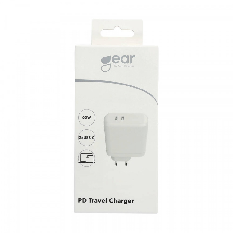 Gear Charger 220V 2xUSB-C PD 60W White
