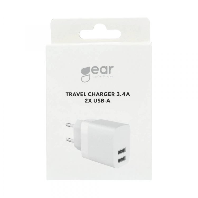 Gear Charger 220V 2xUSB-A 3,4A White