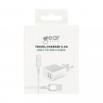 Gear Charger 220V 2xUSB-A 3.4A White USB-C 2.0 Cable 1m Gear Charger 220V 2xUSB-A 3.4A White USB-C 2.0 Cable 1m