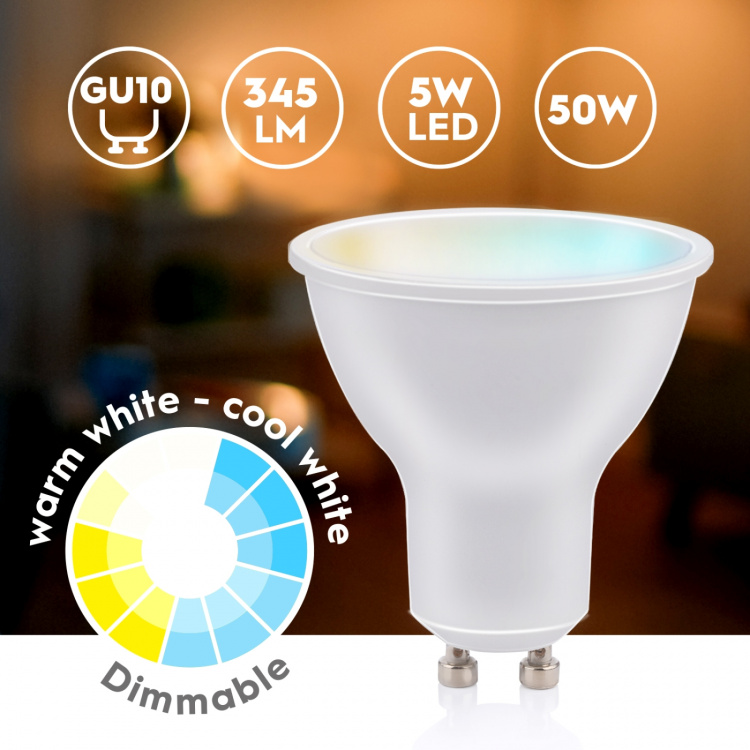 Alpina WiFi Smart GU10 LED Warm/Cold White 4.9W 470 lm Alpina WiFi Smart GU10 LED Warm/Cold White 4.9W 470 lm