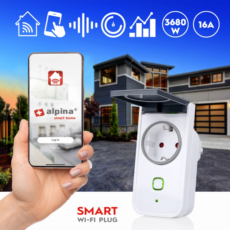 Alpina WiFi Outdoor Smart Plug 3680W + Energy Metering Alpina WiFi Outdoor Smart Plug 3680W + Energy Metering