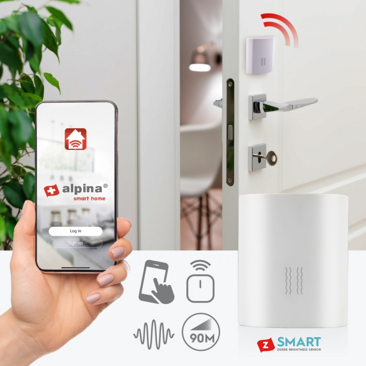 Alpina Zigbee Smart Vibration Sensor 3.4 x 4.1 cm Alpina Zigbee Smart Vibration Sensor 3.4 x 4.1 cm