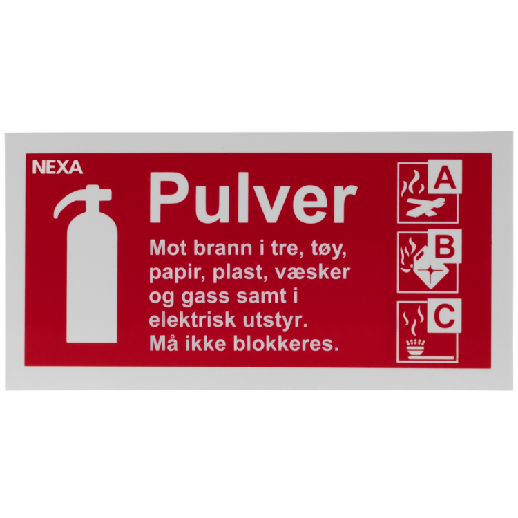 nexa BSP-1020 Skylt för pulversläckare nexa BSP-1020 Skylt för pulversläckare