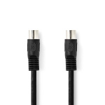 Nedis DIN Audio Cable | DIN 5-Pin Male | DIN 5-Pin Male | Nickel Plated | 1.00 m | Round | PVC | Black | Label