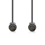 Nedis DIN Audio Cable | DIN 5-Pin Male | DIN 5-Pin Male | Nickel Plated | 1.00 m | Round | PVC | Black | Label