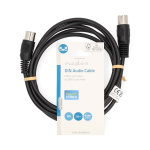 Nedis DIN Audio Cable | DIN 5-Pin Male | DIN 5-Pin Male | Nickel Plated | 2.00 m | Round | PVC | Black | Label Nedis DIN Audio Cable | DIN 5-Pin Male | DIN 5-Pin Male | Nickel Plated | 2.00 m | Round | PVC | Black | Label