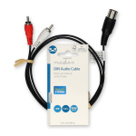 Nedis DIN Audio Cable | DIN 5-Pin Male | 2x RCA Male | Nickel Plated | 1.00 m | Round | PVC | Black | Label