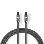 Nedis Optical Audio Cable | TosLink Male | TosLink Male | 5.00 m | Round | Braided | Gun Metal Grey | Cover Window Box