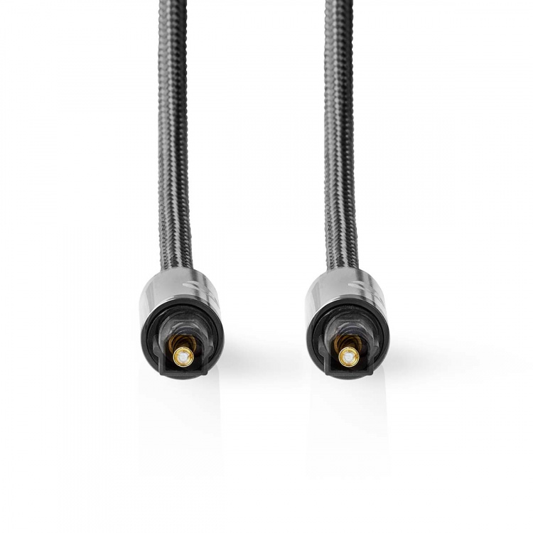 Nedis Optical Audio Cable | TosLink Male | TosLink Male | 5.00 m | Round | Braided | Gun Metal Grey | Cover Window Box