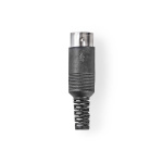 Nedis DIN Connector | Straight | Male | Nickel Plated | Twist-on | Cable input diameter: 6.0 mm | PVC | Black | 25 pcs | Polybag