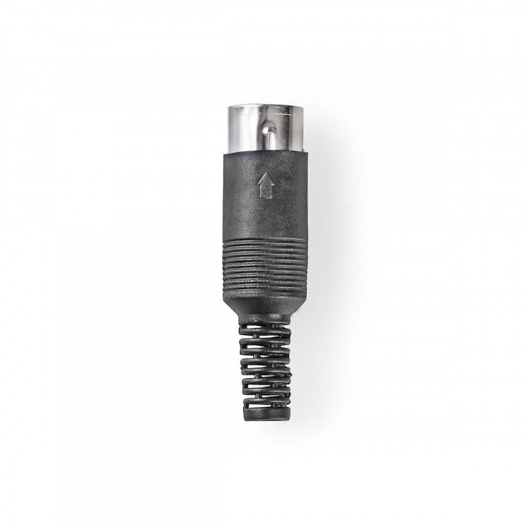 Nedis DIN Connector | Straight | Male | Nickel Plated | Twist-on | Cable input diameter: 6.0 mm | PVC | Black | 25 pcs | Polybag