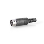 Nedis DIN Connector | Straight | Male | Nickel Plated | Twist-on | Cable input diameter: 6.0 mm | PVC | Black | 25 pcs | Polybag